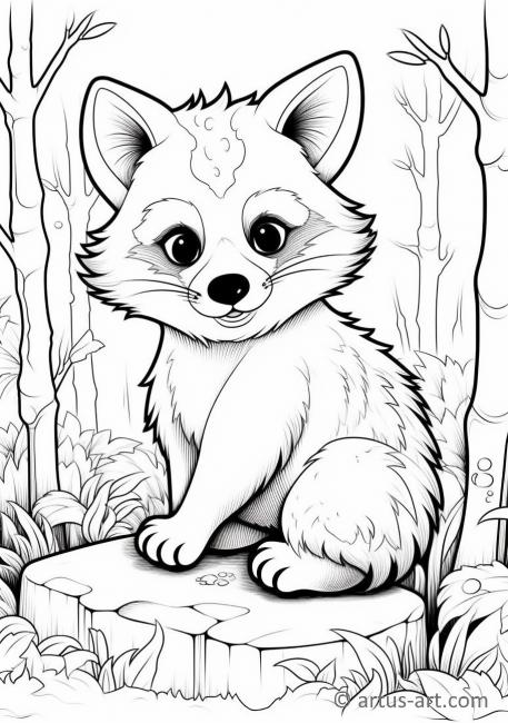 Página para colorir de panda-vermelho fofo